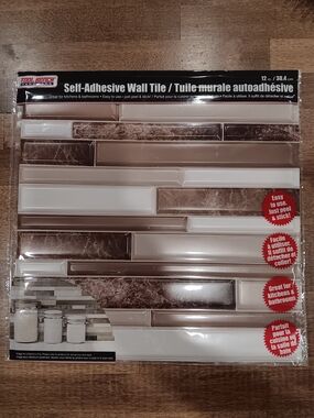 New Self-Adhesive Wall Tile Lot Of 49 Browns & Cream Tones
